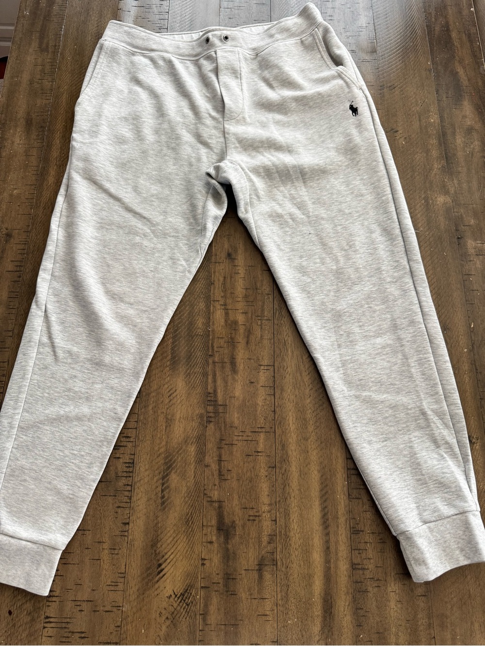 Polo by Ralph Lauren Heather Light Grey Drawstring Joggers - Picture 3 of 11